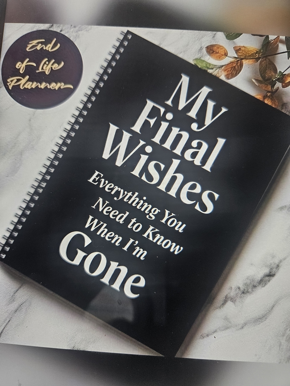 Final Wishes Planner Notebook - Black & White Cover